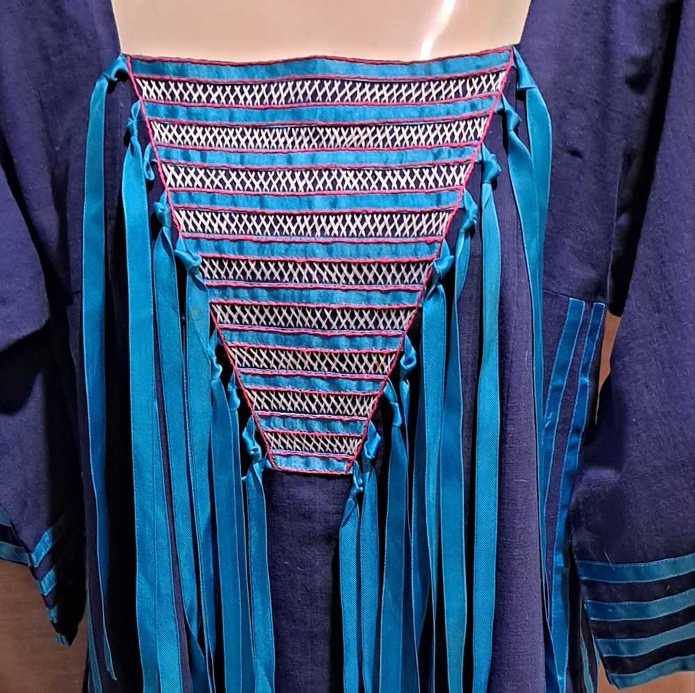 1970s Mexican Art Kaftan By Irene Pulos / Size CH